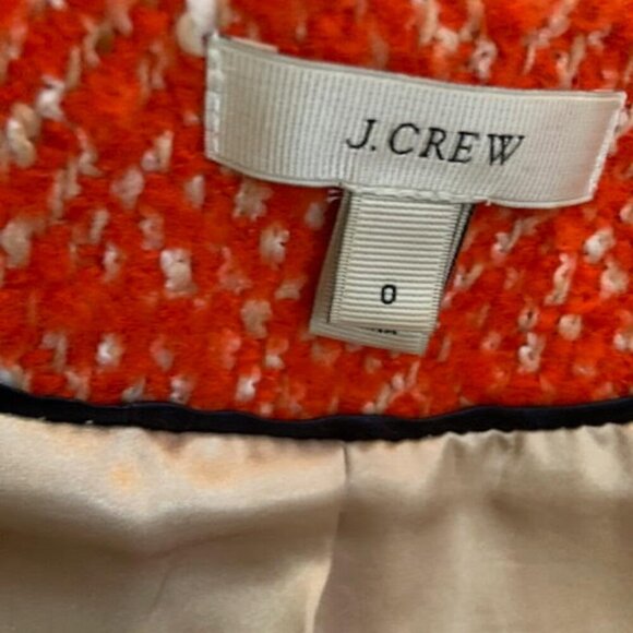 J Crew  Orange Red Fringe  Tweed Blazer - Picture 11 of 11